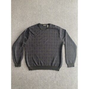 Segreto Sweater Men's Large Dark Gray Soft Knit Merino Wool Pullover Grandpacore